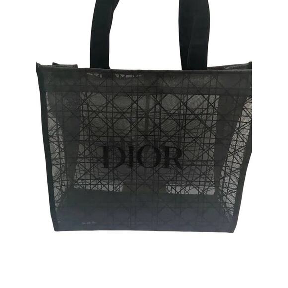 Christian Dior Beauty Parfums Makeup VIP Gift Black Velvet Mesh Large Tote Bag - Picture 1 of 6